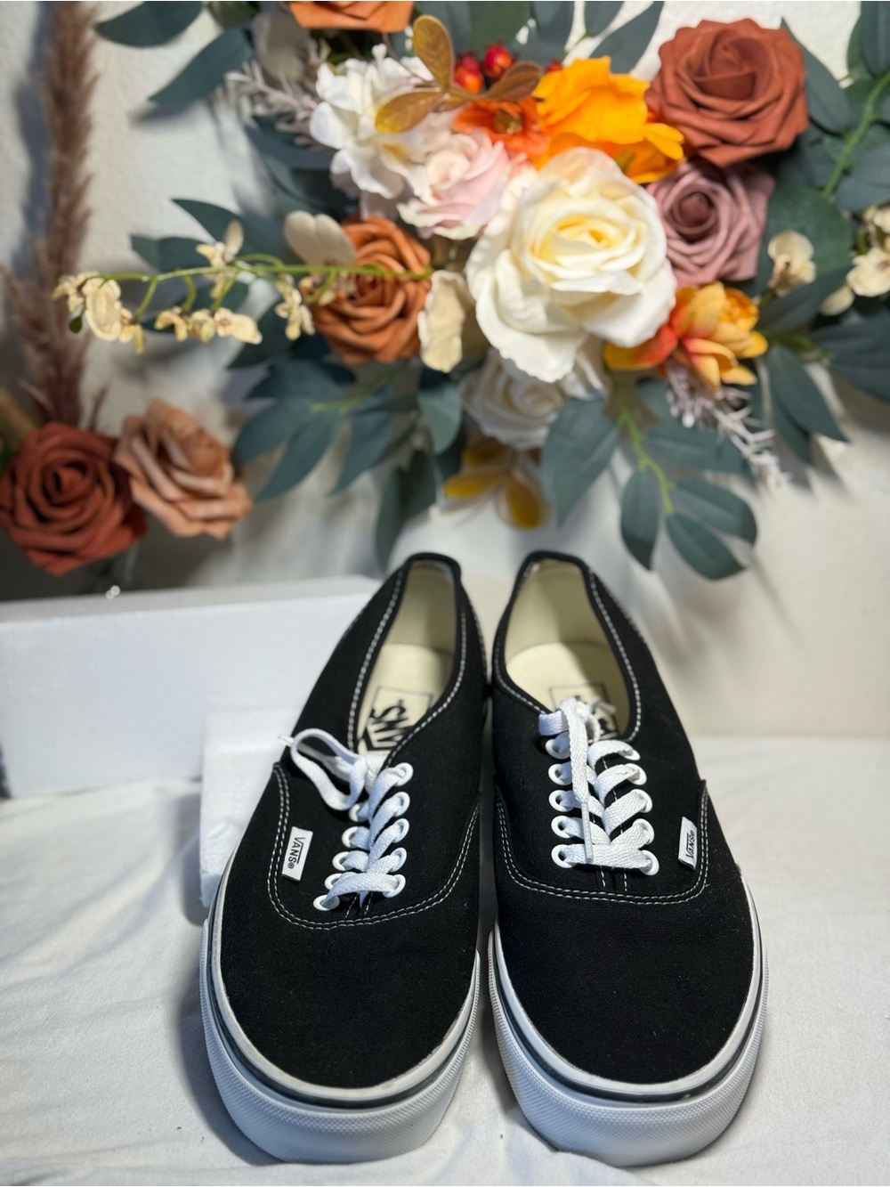 Vans Black and White Classic Low-Top Canvas Sneakers